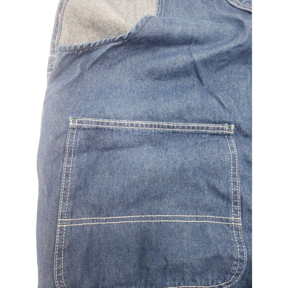 Liberty Overalls Mens Blue Canvas Bib Distress Carpenter Work Wear Size 42X30 - Picture 13 of 16